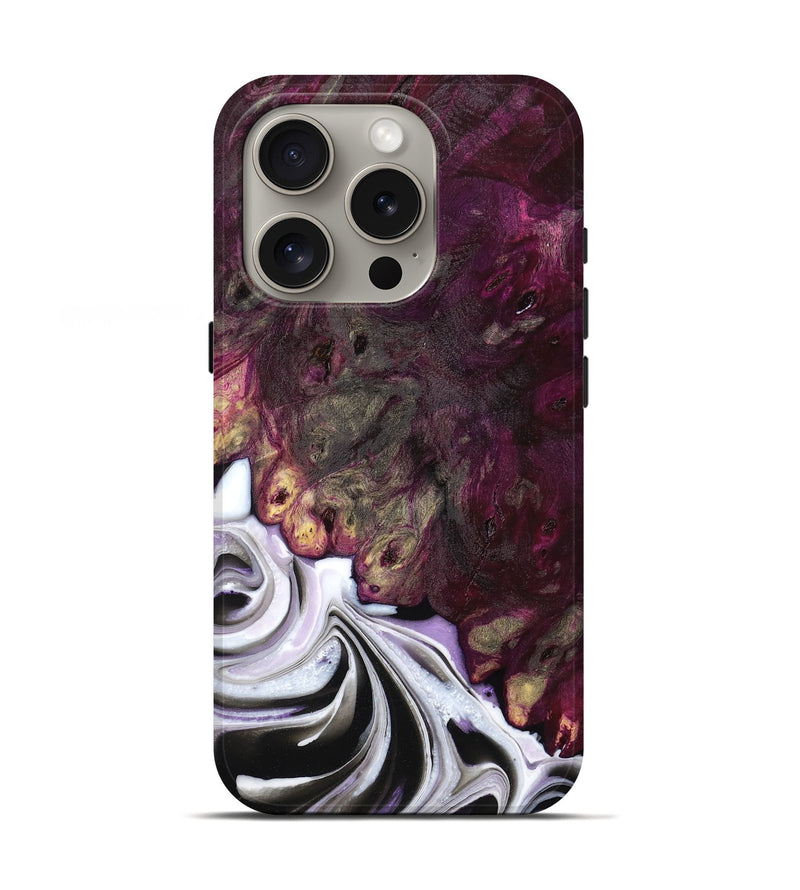 iPhone 16 Pro Wood Live Edge Phone Case - Corine (Purple, 757880)