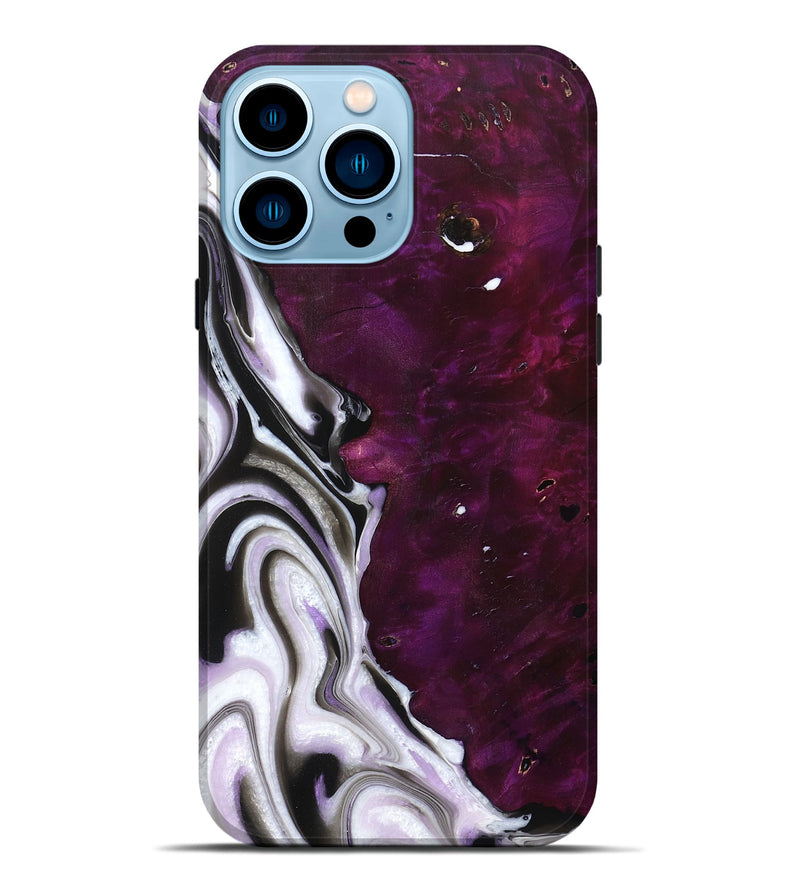 iPhone 14 Pro Max Wood Live Edge Phone Case - Naomi (Purple, 757882)
