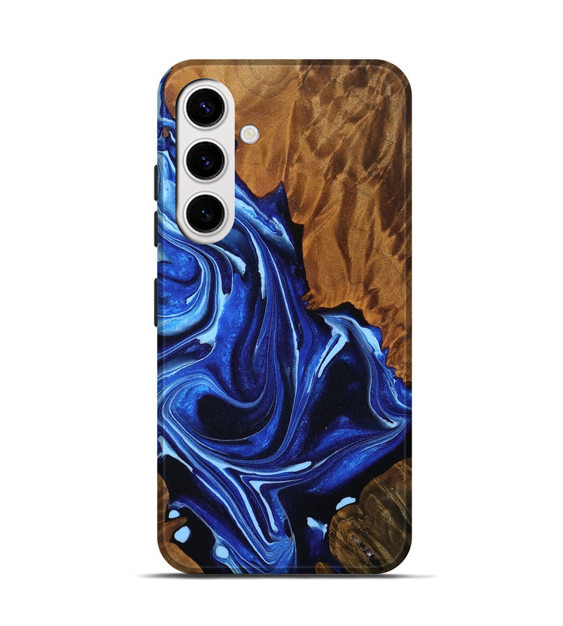 Galaxy S25 Wood Live Edge Phone Case - Eliel (Blue, 757889)