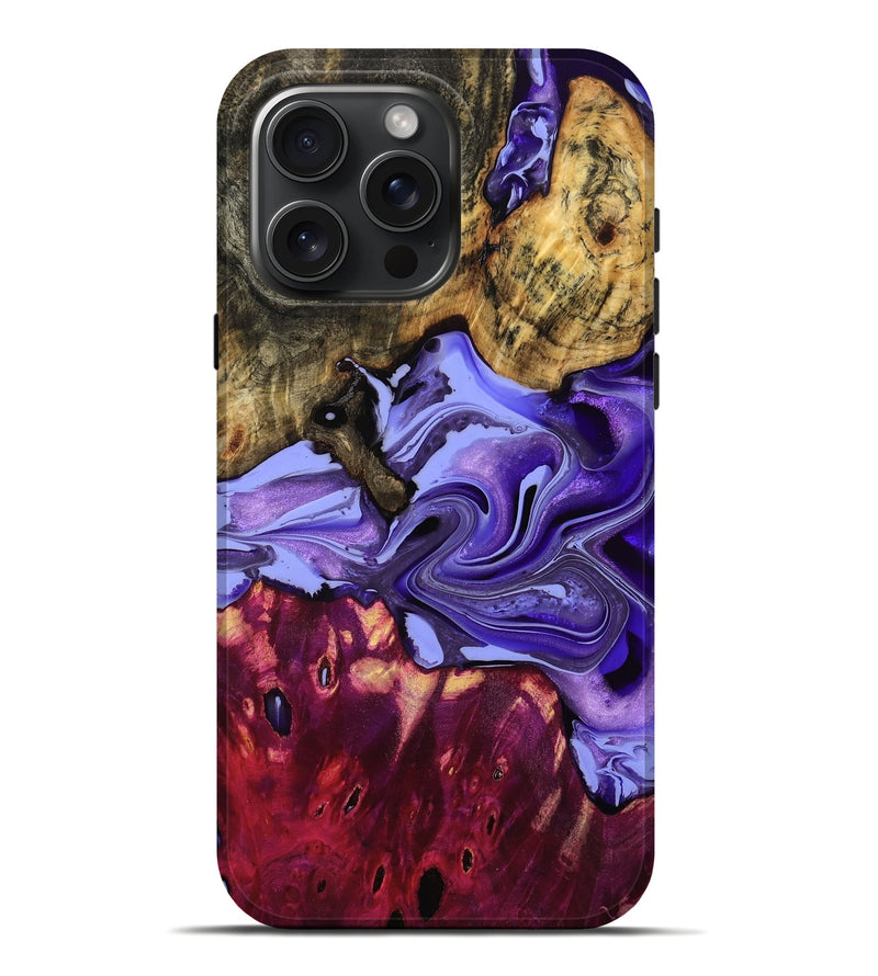 iPhone 16 Pro Max Wood Live Edge Phone Case - Luna (Purple, 757890)