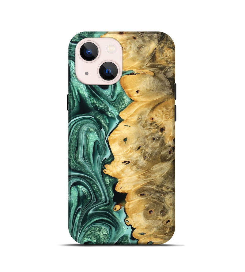 iPhone 13 mini Wood Live Edge Phone Case - Trena (Green, 757898)