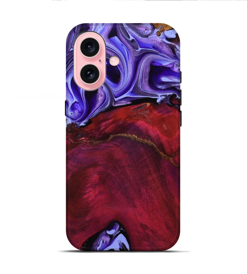 iPhone 16 Wood Live Edge Phone Case - Carter (Purple, 757903)