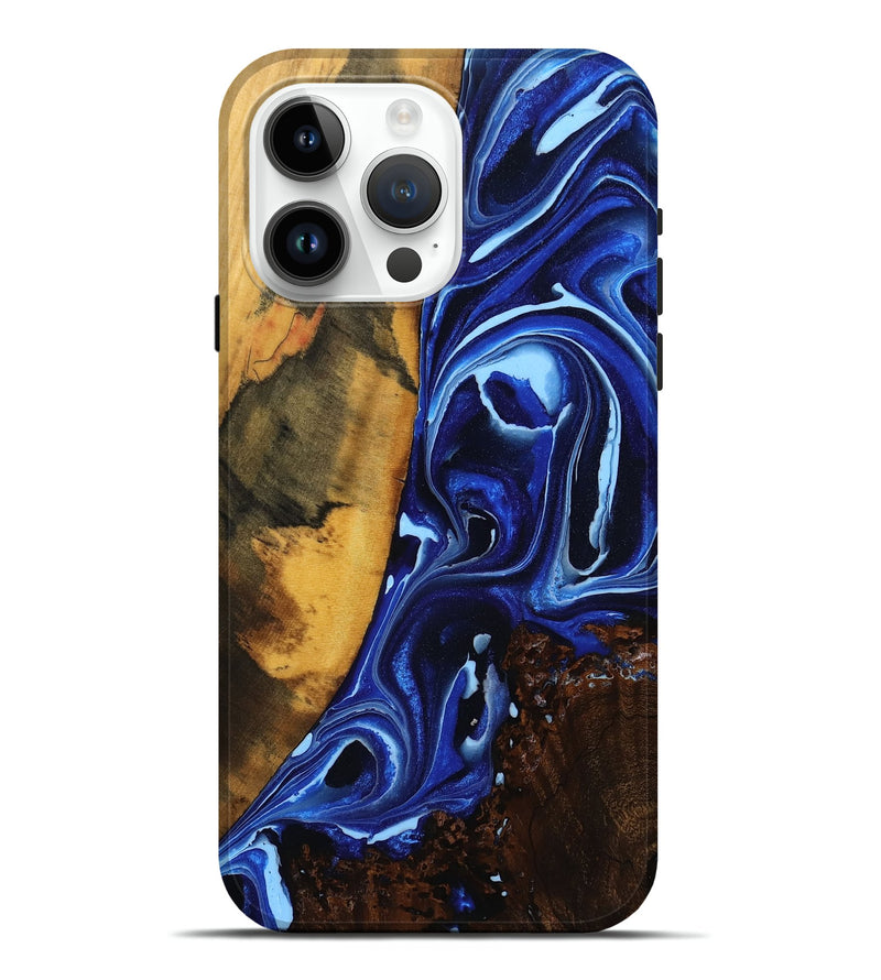 iPhone 15 Pro Max Wood Live Edge Phone Case - Sherman (Blue, 757905)
