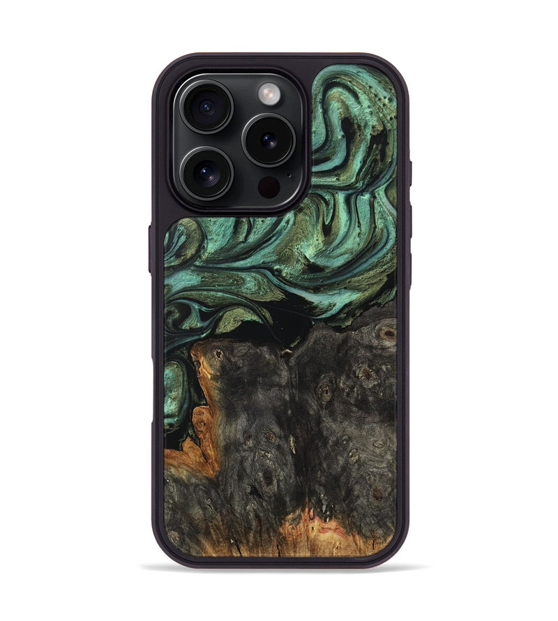 iPhone 16 Pro Wood Phone Case - Stephen (Green, 758507)