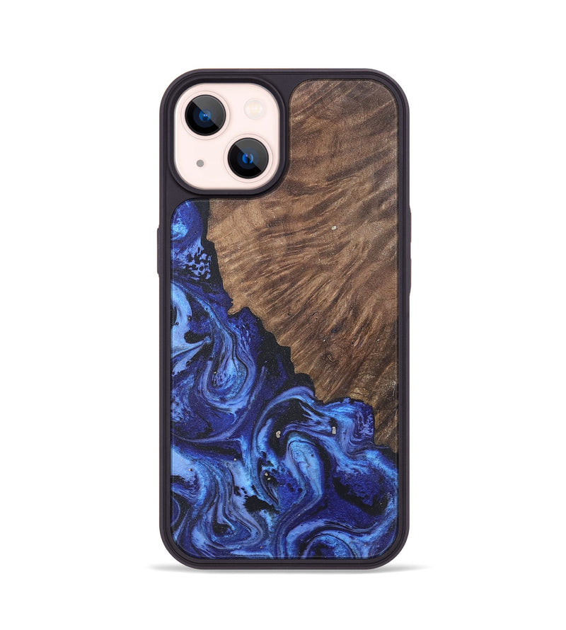iPhone 14 Wood Phone Case - Chanel (Blue, 758588)