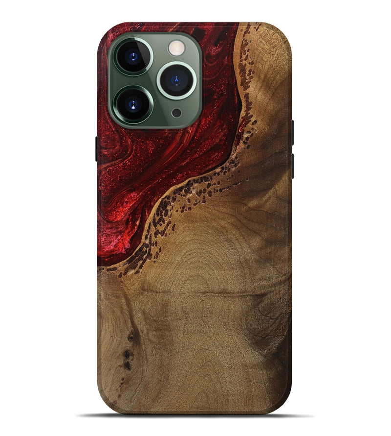 iPhone 13 Pro Max Wood Live Edge Phone Case - Armand (Red, 758647)