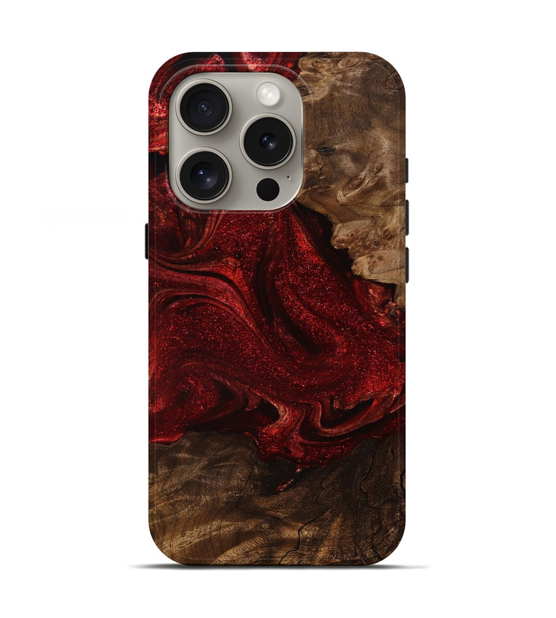 iPhone 16 Pro Wood Live Edge Phone Case - Colter (Red, 758649)