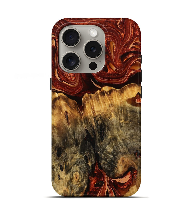 iPhone 16 Pro Wood Live Edge Phone Case - Colton (Red, 758656)