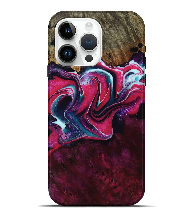 iPhone 15 Pro Max Wood Live Edge Phone Case - Tonya (Purple, 758660)