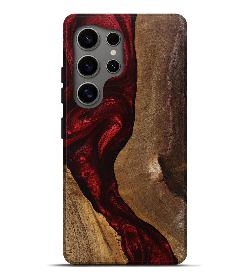 Galaxy S25 Ultra Wood Live Edge Phone Case - Delois (Red, 758670)
