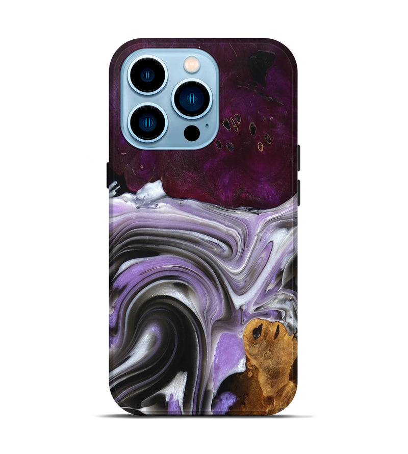iPhone 14 Pro Wood Live Edge Phone Case - Donovan (Purple, 758680)