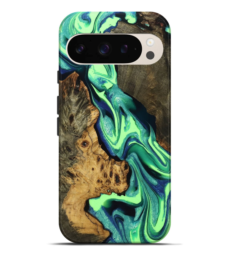 Pixel 9 Pro XL Wood Live Edge Phone Case - Naya (Green, 758993)