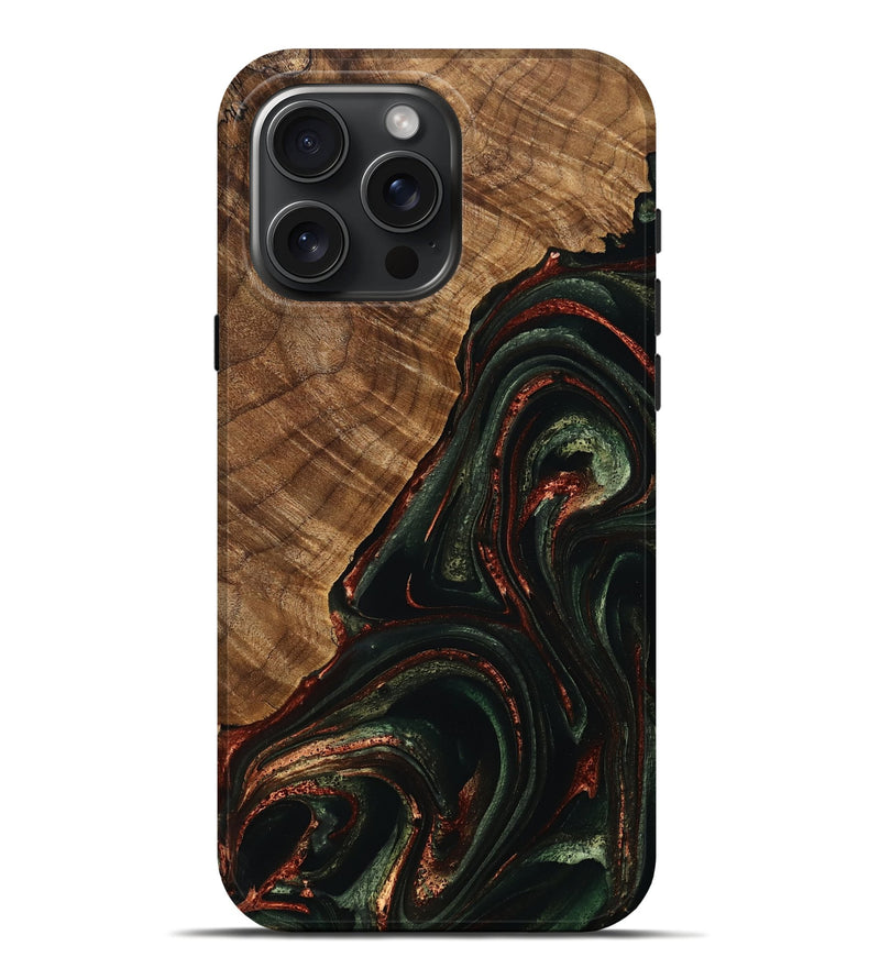 iPhone 16 Pro Max Wood Live Edge Phone Case - Nyla (Green, 759013)