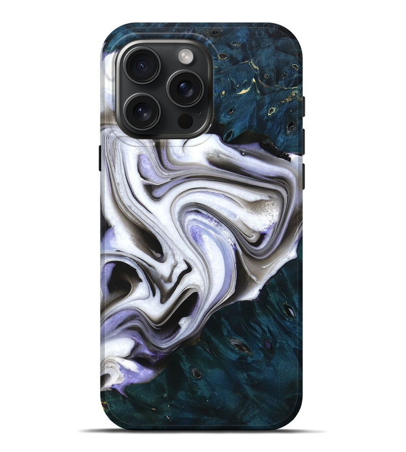 iPhone 16 Pro Max Wood Live Edge Phone Case - Randell (Black & White, 759303)