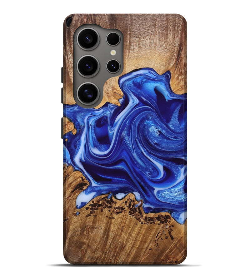 Galaxy S25 Ultra Wood Live Edge Phone Case - Adalynn (Blue, 759314)