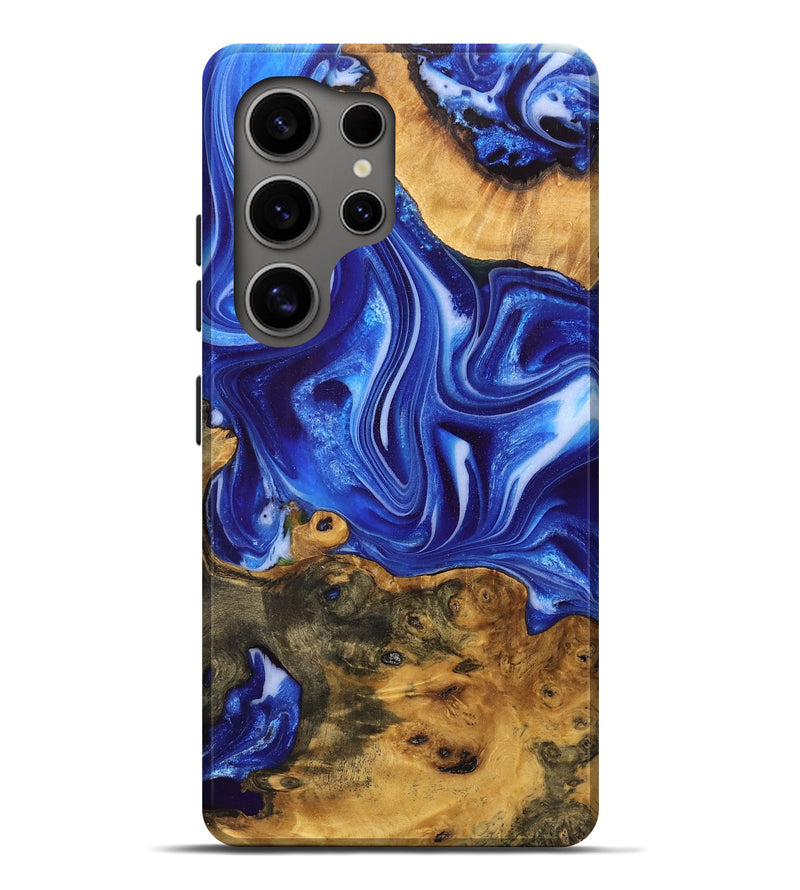 Galaxy S25 Ultra Wood Live Edge Phone Case - Aria (Blue, 759322)