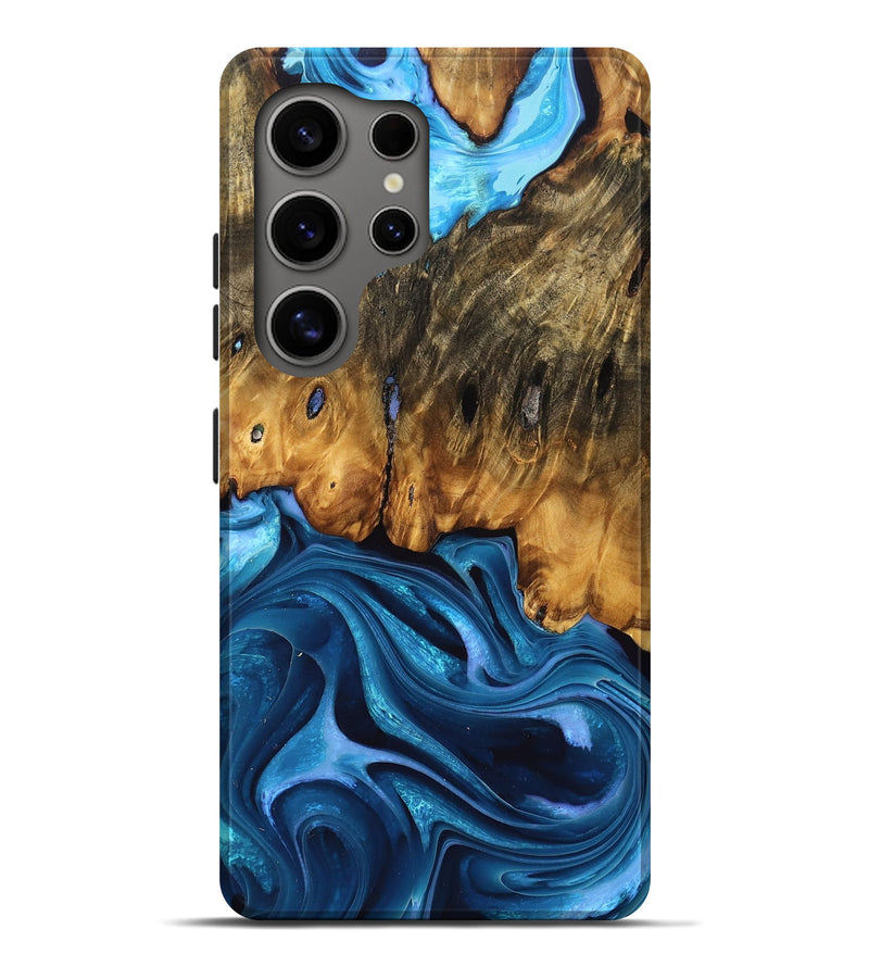 Galaxy S25 Ultra Wood Live Edge Phone Case - Efrain (Blue, 759662)