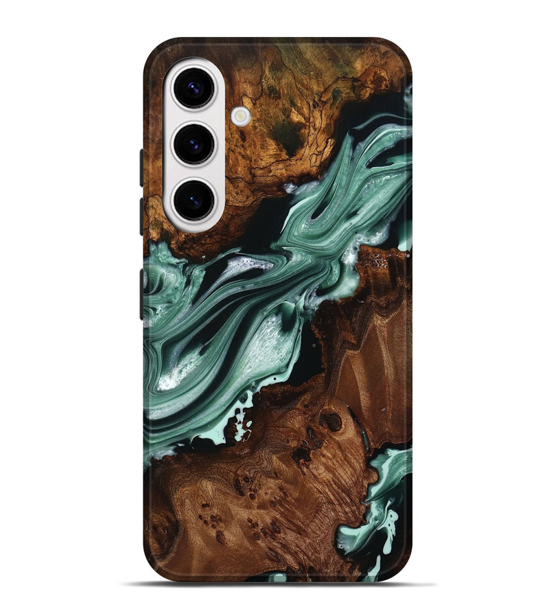 Galaxy S25 Plus Wood Live Edge Phone Case - Lyric (Green, 759927)