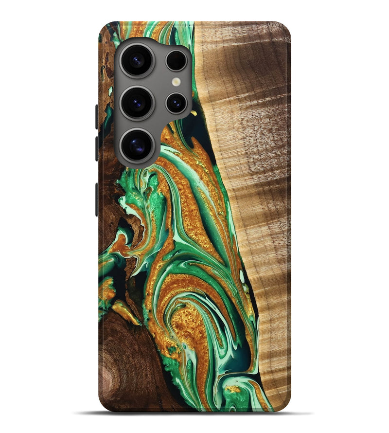 Galaxy S25 Ultra Wood Live Edge Phone Case - Mickey (Green, 759928)
