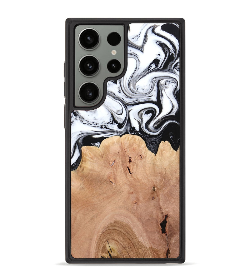Galaxy S23 Ultra Wood Phone Case - Sariah (Black & White, 760178)