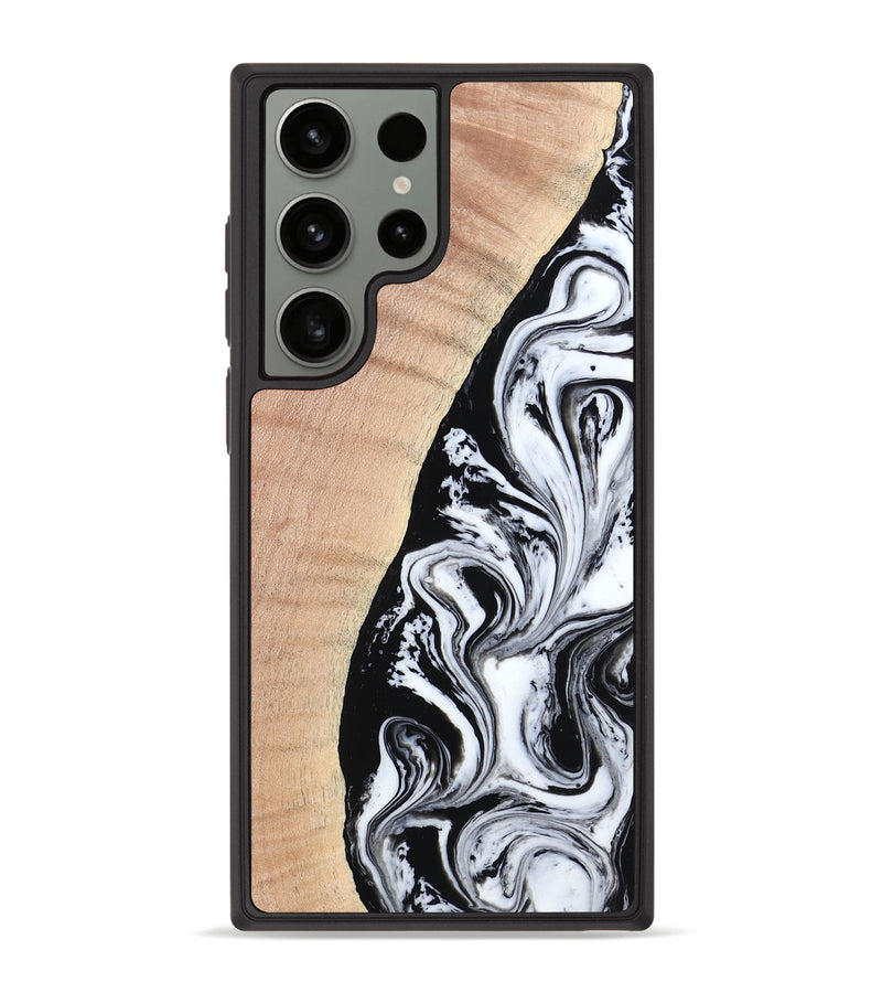 Galaxy S23 Ultra Wood Phone Case - Kisha (Black & White, 760190)