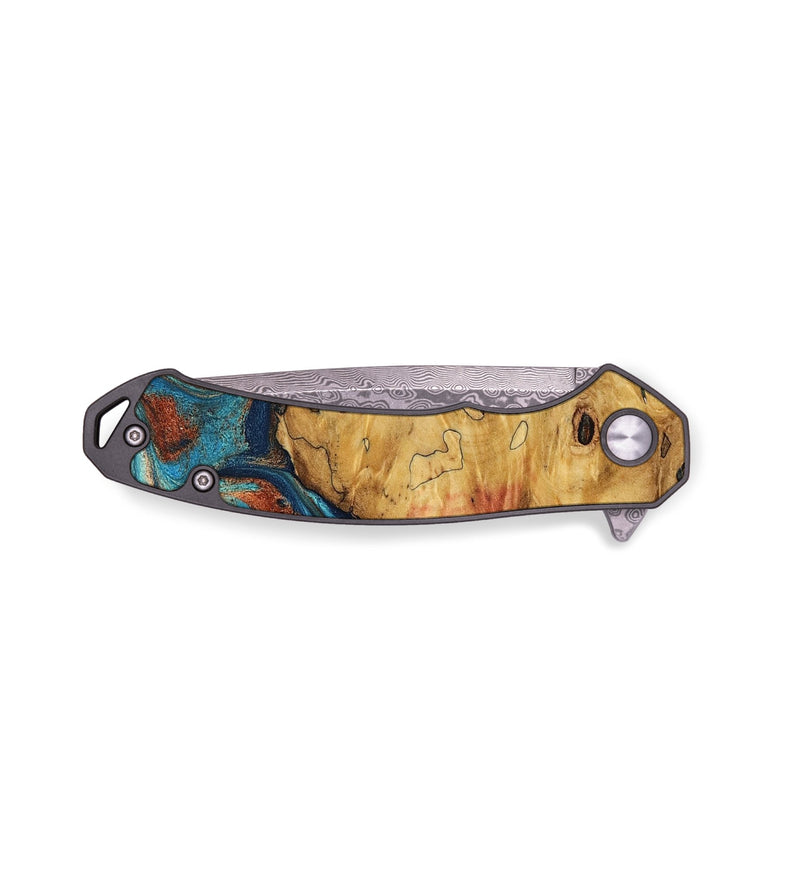 EDC Wood Pocket Knife - Marques (Teal & Gold, 760443)