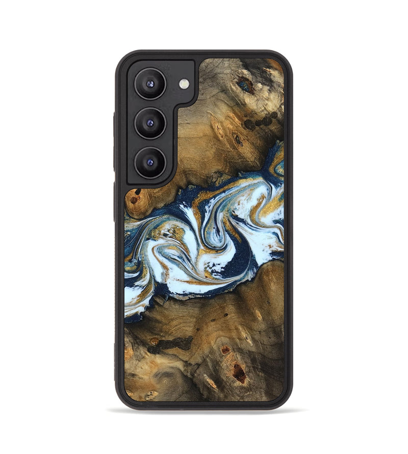 Galaxy S23 Wood Phone Case - Leanna (Teal & Gold, 761199)