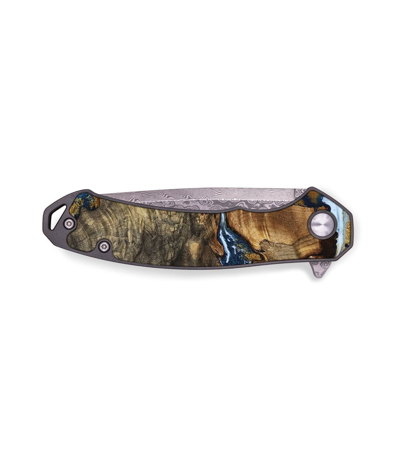 EDC Wood Pocket Knife - Zola (Teal & Gold, 761221)