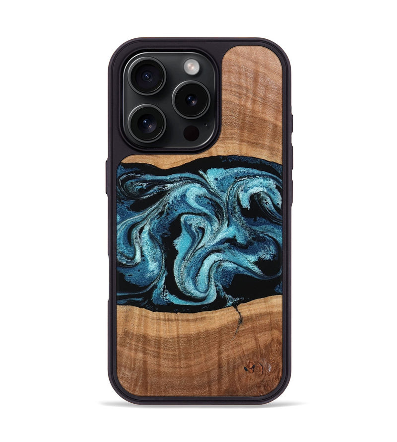 iPhone 16 Pro Wood Phone Case - Vernie (Blue, 761488)