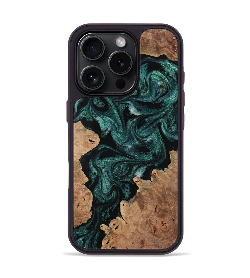 iPhone 16 Pro Wood Phone Case - Errol (Green, 761622)