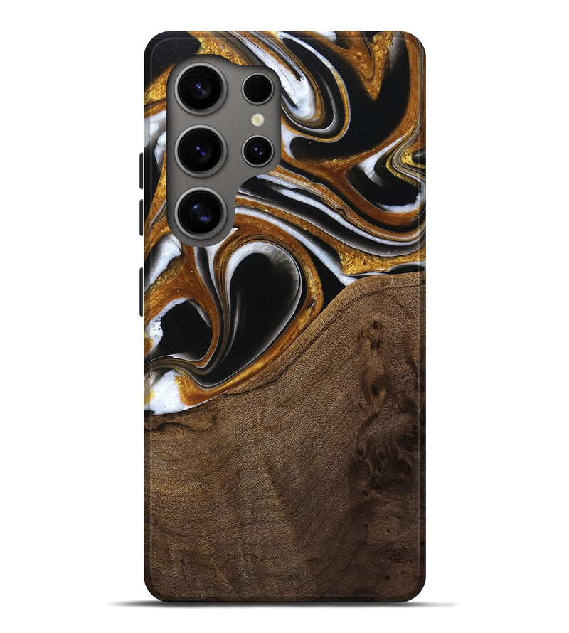 Galaxy S25 Ultra Wood Live Edge Phone Case - Gayla (Black & White, 761662)