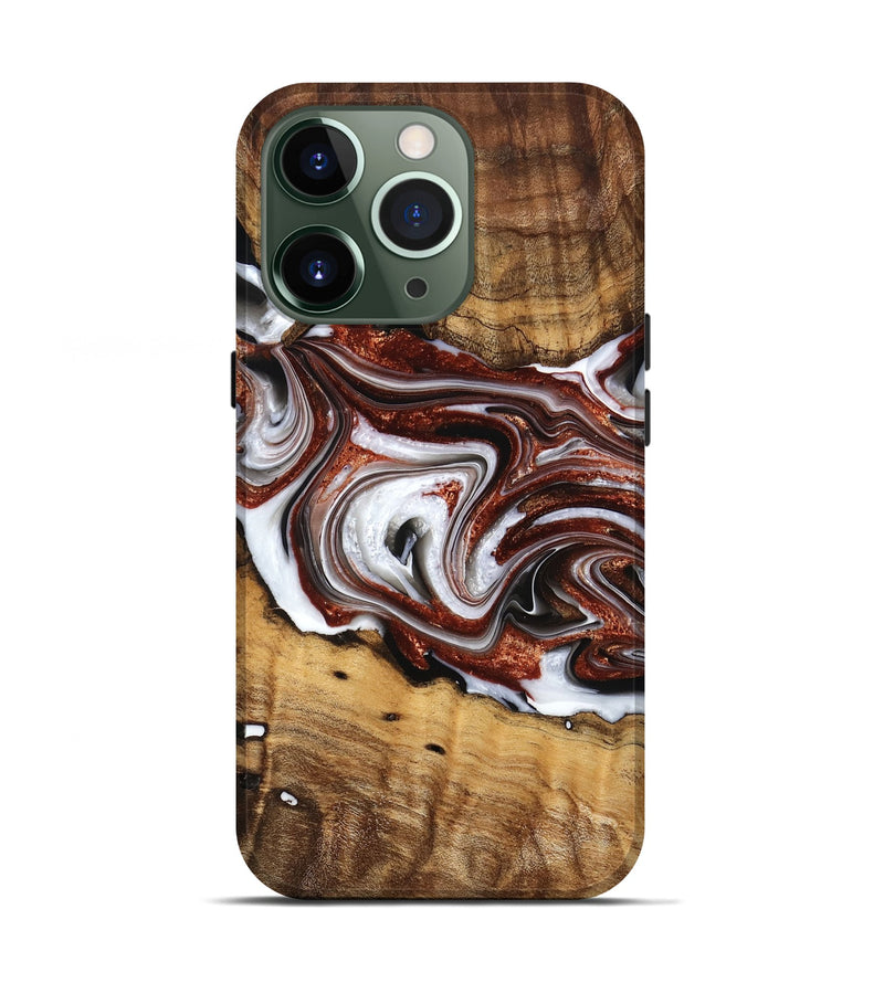 iPhone 13 Pro Wood Live Edge Phone Case - Briana (Black & White, 761665)