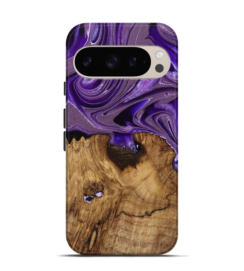 Pixel 9 Pro Wood Live Edge Phone Case - Asaiah (Purple, 761668)