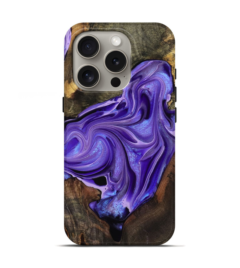 iPhone 16 Pro Wood Live Edge Phone Case - Raelynn (Purple, 761669)