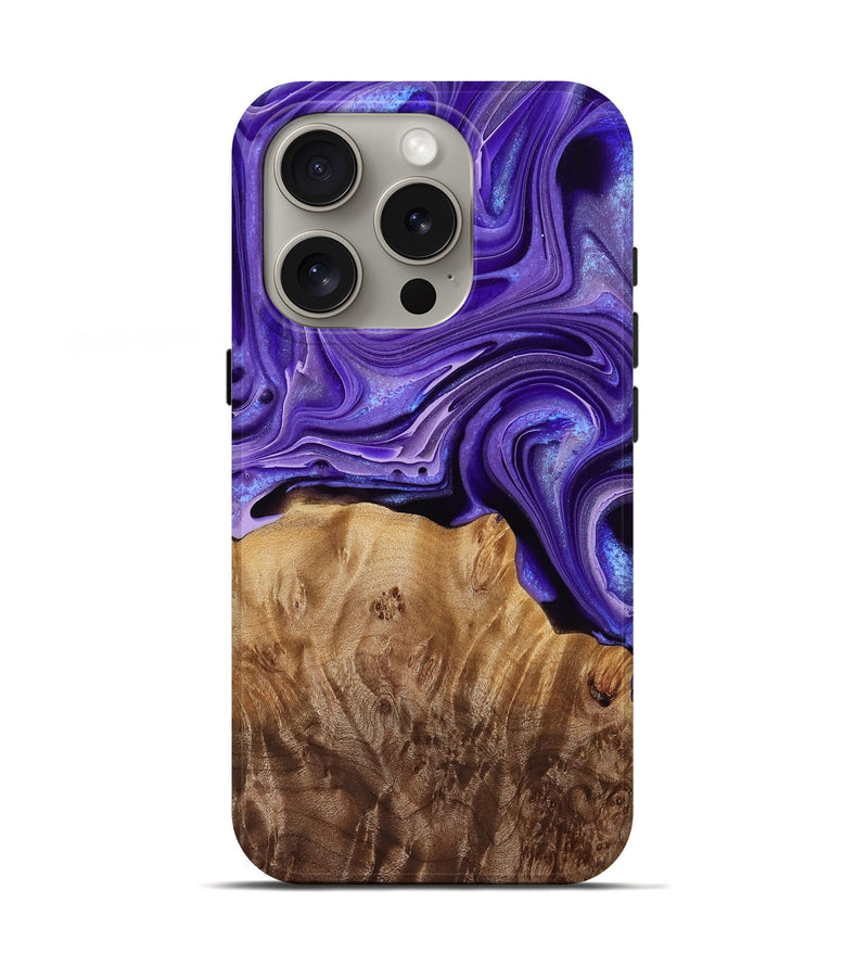 iPhone 16 Pro Wood Live Edge Phone Case - Kaiser (Purple, 761670)