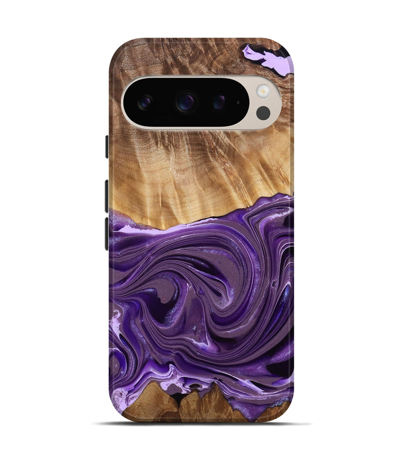 Pixel 9 Pro Wood Live Edge Phone Case - Iyanna (Purple, 761676)