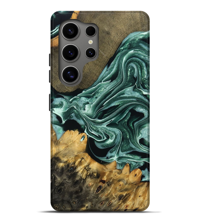 Galaxy S25 Ultra Wood Live Edge Phone Case - Ezra (Green, 761683)