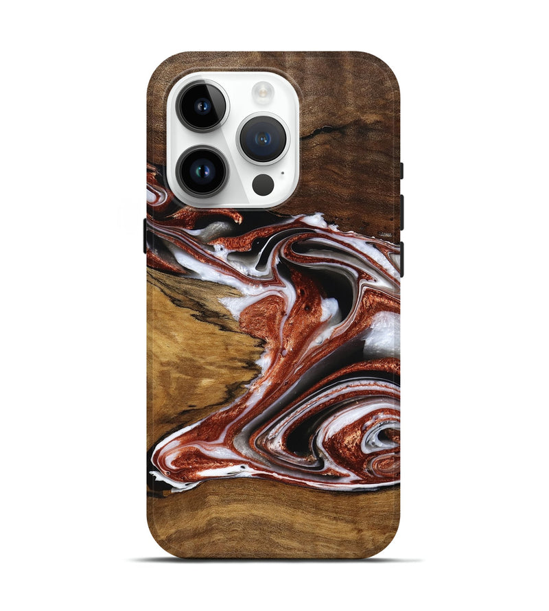 iPhone 15 Pro Wood Live Edge Phone Case - Greyson (Red, 761684)