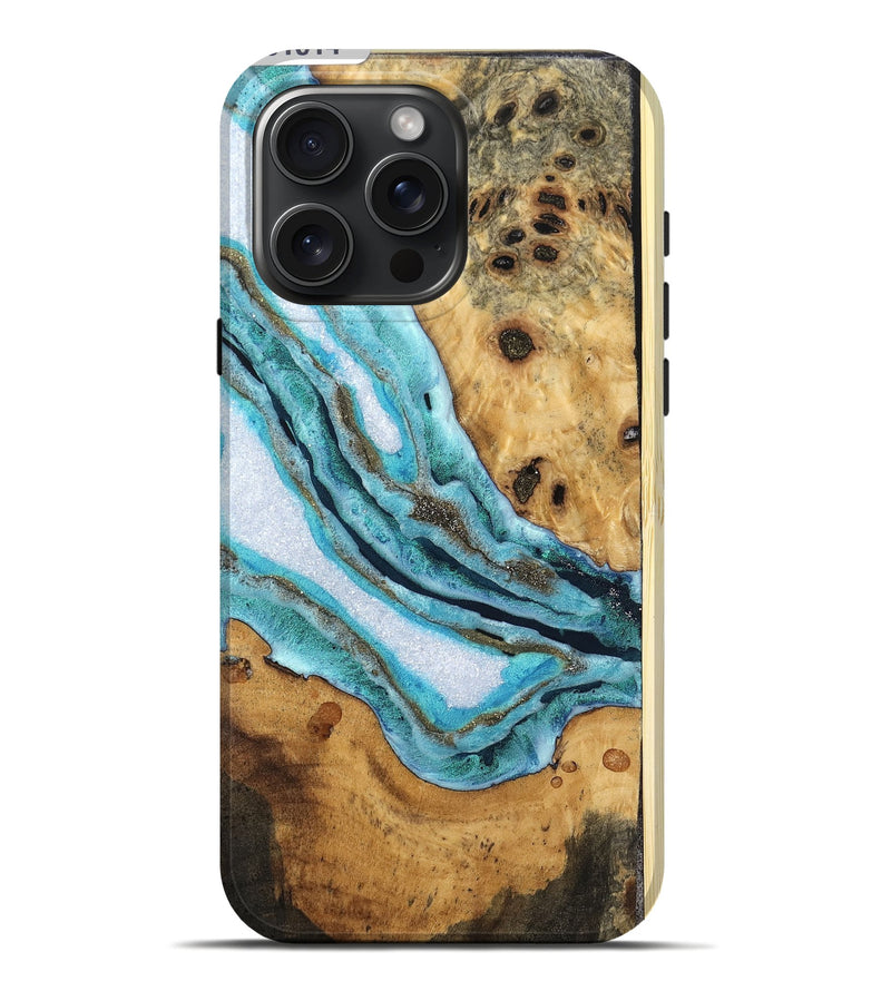 iPhone 16 Pro Max Wood Live Edge Phone Case - Tami (Geode, 761814)