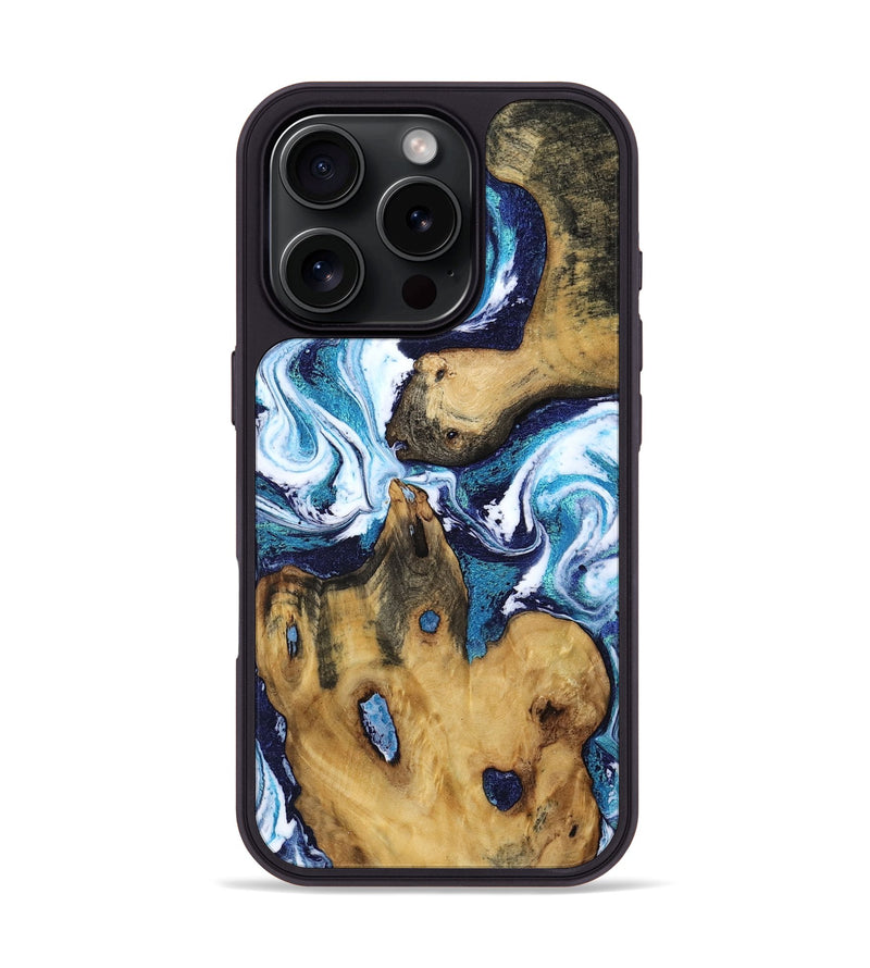 iPhone 16 Pro Wood Phone Case - Baker (Blue, 762261)