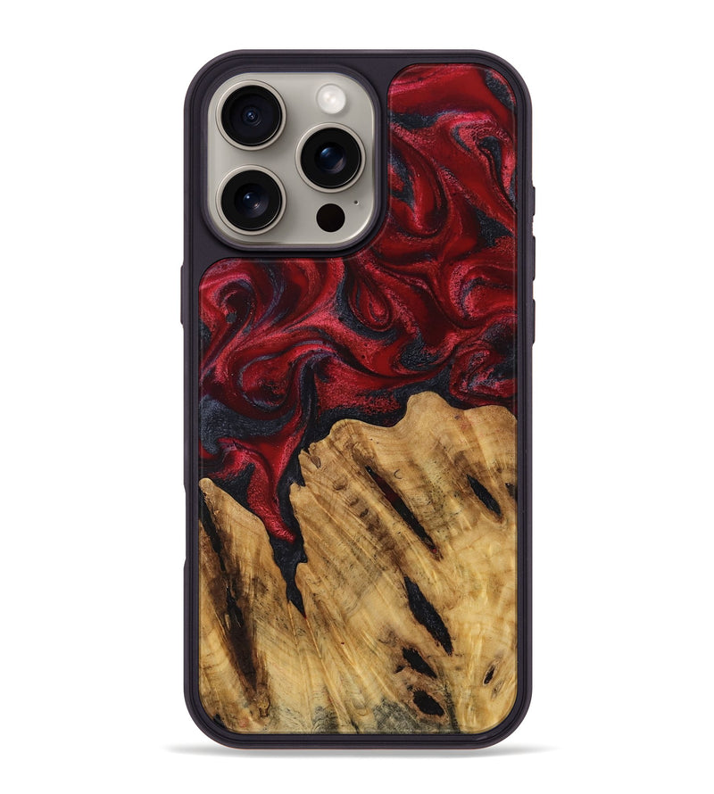 iPhone 16 Pro Max Wood Phone Case - Etta (Red, 762276)