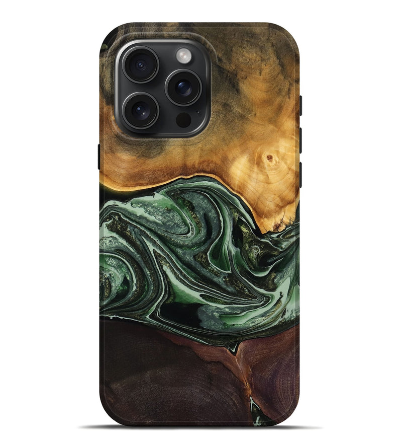 iPhone 16 Pro Max Wood Live Edge Phone Case - Marni (Green, 762285)