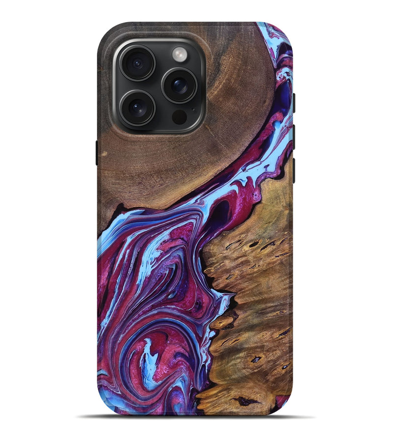 iPhone 16 Pro Max Wood Live Edge Phone Case - Morris (Purple, 762290)