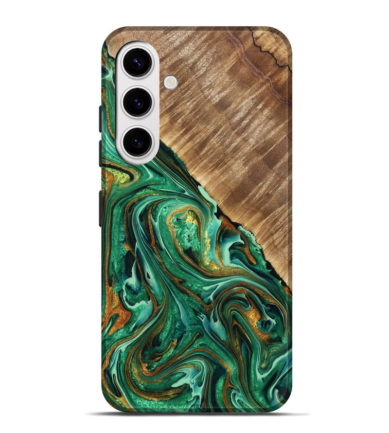 Galaxy S25 Plus Wood Live Edge Phone Case - Titan (Green, 762318)