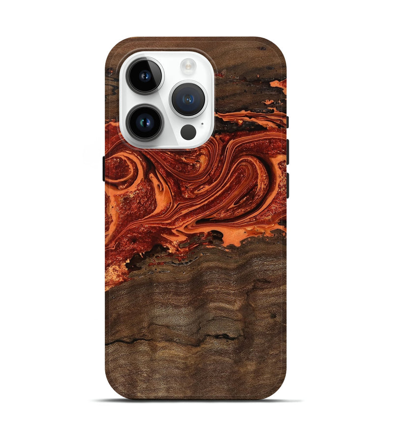 iPhone 15 Pro Wood Live Edge Phone Case - Alianna (Red, 762327)