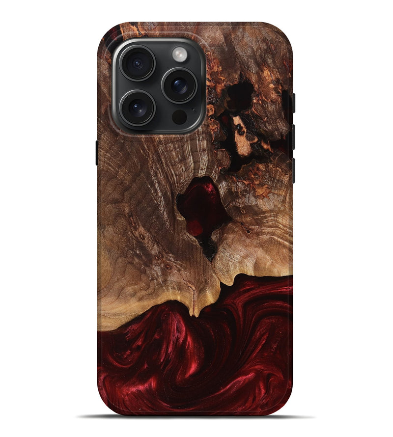 iPhone 16 Pro Max Wood Live Edge Phone Case - Durward (Red, 762436)