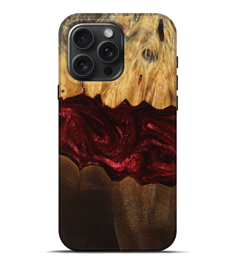 iPhone 16 Pro Max Wood Live Edge Phone Case - Sierra (Red, 762447)