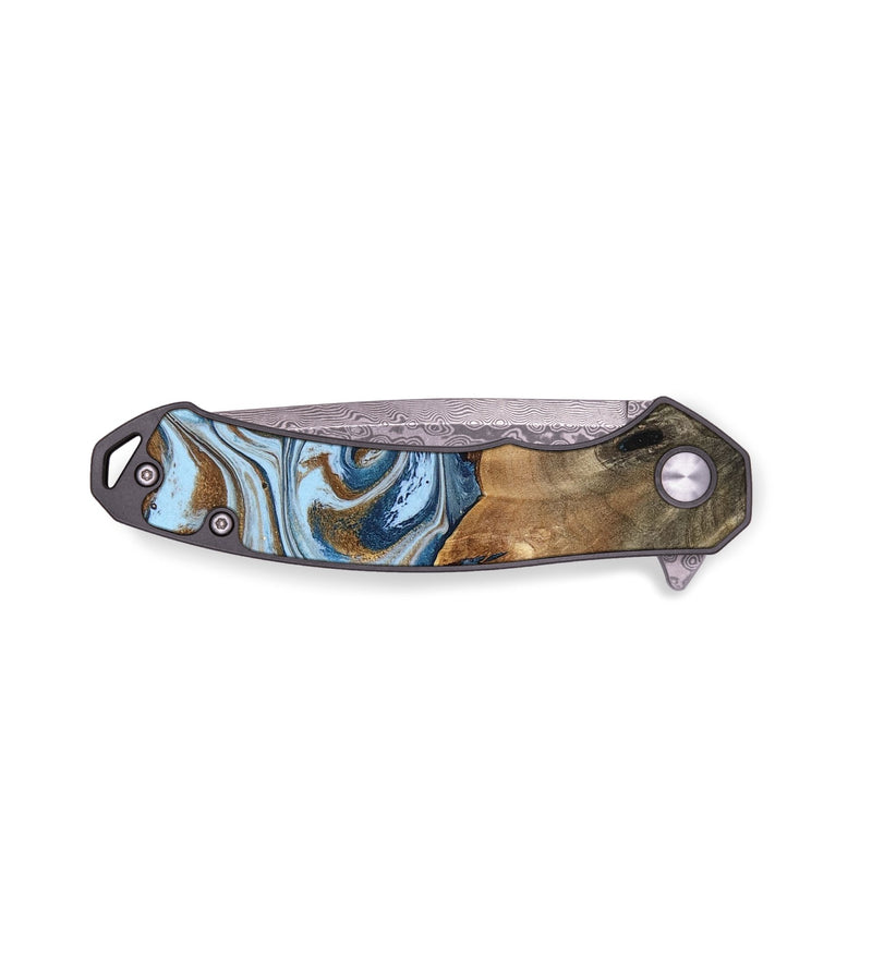 EDC Wood Pocket Knife - Lavar (Teal & Gold, 762581)