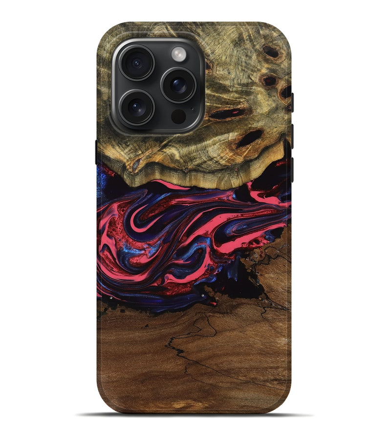 iPhone 16 Pro Max Wood Live Edge Phone Case - Orin (Red, 762732)