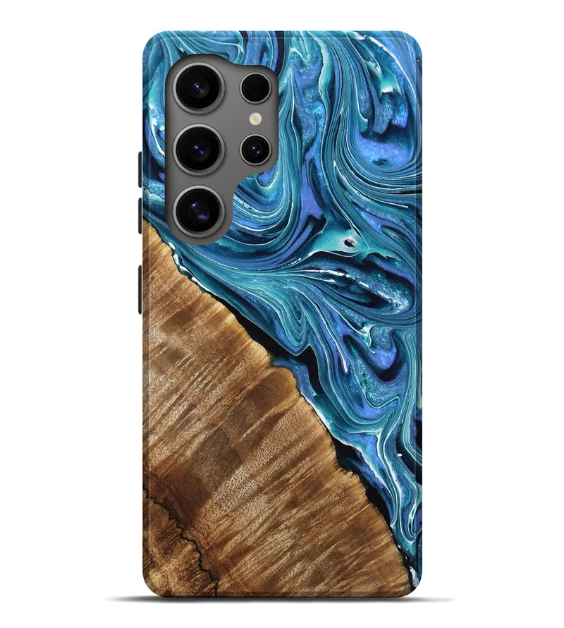 Galaxy S25 Ultra Wood Live Edge Phone Case - Ariana (Blue, 762737)